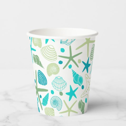 Muscheln und Papiertasse aus Starfish Pappbecher (Vorderseite)