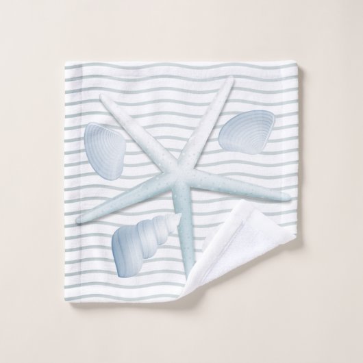 Muscheln und Perlen Badhandtuch Set (Waschlappen)