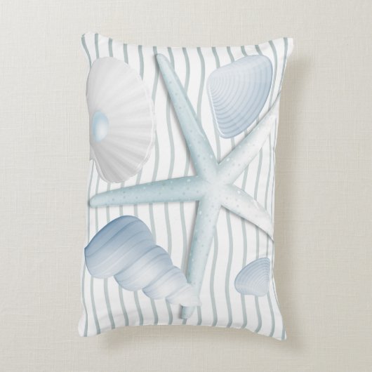 Muscheln und Perlen Dekokissen (Rückseite(Vertikal))