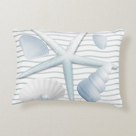 Muscheln und Perlen Dekokissen (Rückseite)