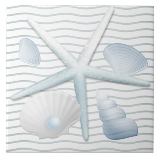 Muscheln und Perlen Fliese (Vorderseite)