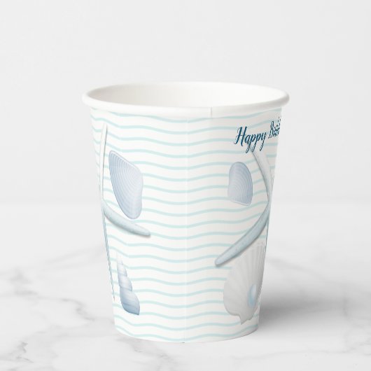 Muscheln und Perlen Pappbecher (Rechts)