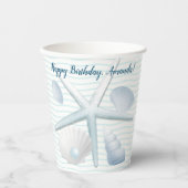 Muscheln und Perlen Pappbecher (Vorderseite)