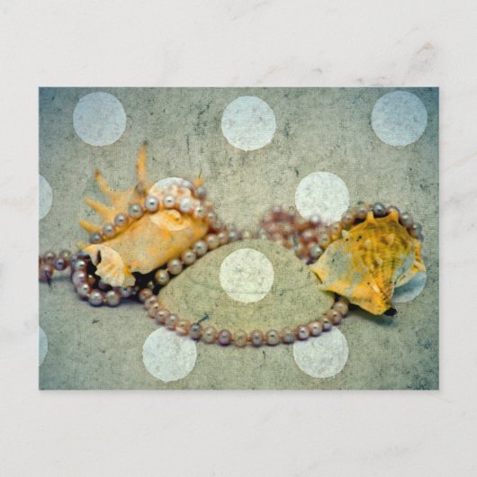 Muscheln und Perlen Postkarte (Vorderseite)