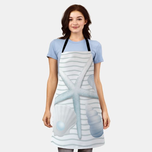 Muscheln und Perlen Schürze (Getragen)