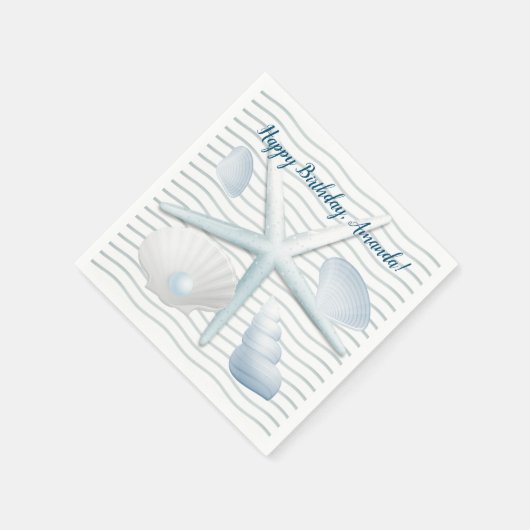 Muscheln und Perlen Serviette (Ecke)