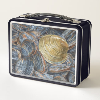Muscheln und Quahog-Schale Metall Brotdose