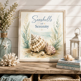 Muscheln und Ruhe Badezimmer-Wandkunst Leinwanddruck