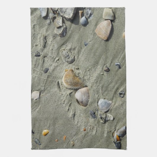 Muscheln und Sand Handtuch (Vertikal)