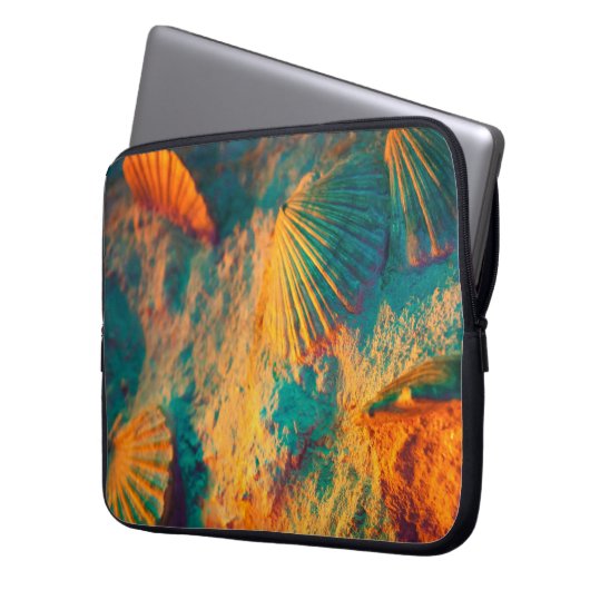 Muscheln und Sand Laptopschutzhülle (Vorderseite Links)