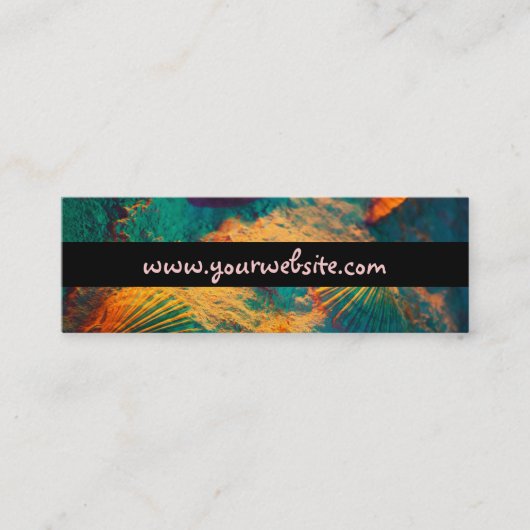 Muscheln und Sand Mini Visitenkarte (Vorderseite)