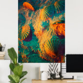 Muscheln und Sand Poster (Heimbüro)