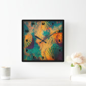Muscheln und Sand Quadratische Wanduhr (Zuhause)