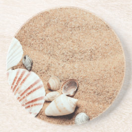 Muscheln und Sand Untersetzer