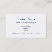 Muscheln und Sand Visitenkarte (Rückseite)