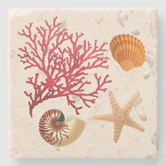 Muscheln und Sandstein Untersetzer (Vorderseite)