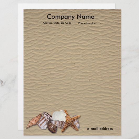 Muscheln und Sandy-Strand Briefbogen (Vorne/Hinten)