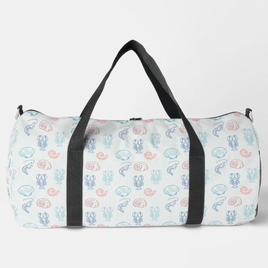 Muscheln und Schalentiere Muster Duffle Bag (Vorderseite)
