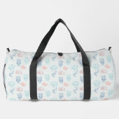 Muscheln und Schalentiere Muster Duffle Bag (Rückseite)