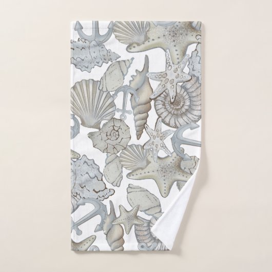 Muscheln und Schiffsanker Schatzsuchen Spaß Badhandtuch Set (Handtuch)