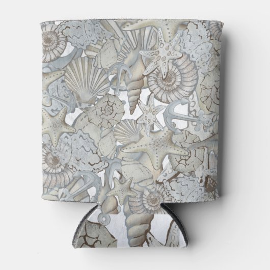 Muscheln und Schiffsanker Schatzsuchen Spaß Dosenkühler (Vorderseite)