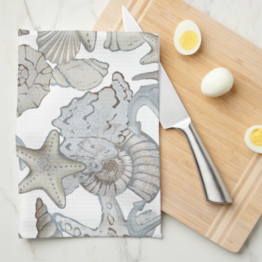 Muscheln und Schiffsanker Schatzsuchen Spaß Geschirrtuch (Viertel Falte)