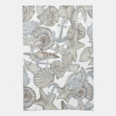 Muscheln und Schiffsanker Schatzsuchen Spaß Geschirrtuch (Vertikal)