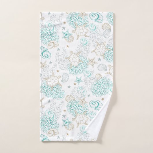 Muscheln und Schildkröten Badhandtuch Set (Handtuch)