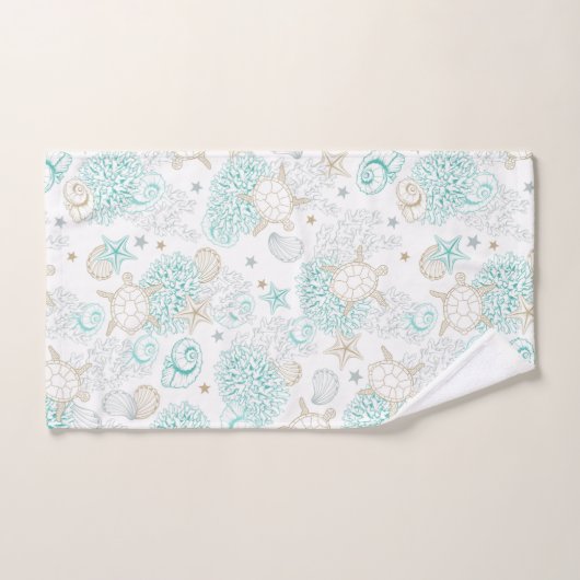 Muscheln und Schildkröten Badhandtuch Set (Handtuch)