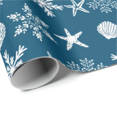 Muscheln und Schneeflocken Geschenkpapier (Rolleneckpunkt)