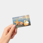 Muscheln und Seestern am Strand Ausweis (Handheld)