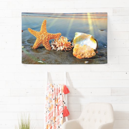 Muscheln und Seestern am Strand Banner (Insitu)