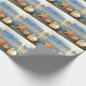 Muscheln und Seestern am Strand Geschenkpapier (Ecke)