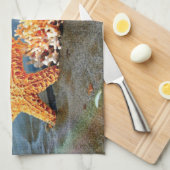 Muscheln und Seestern am Strand Geschirrtuch (Viertel Falte)