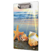 Muscheln und Seestern am Strand Klemmbrett (Links)