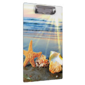 Muscheln und Seestern am Strand Klemmbrett (Rechts)