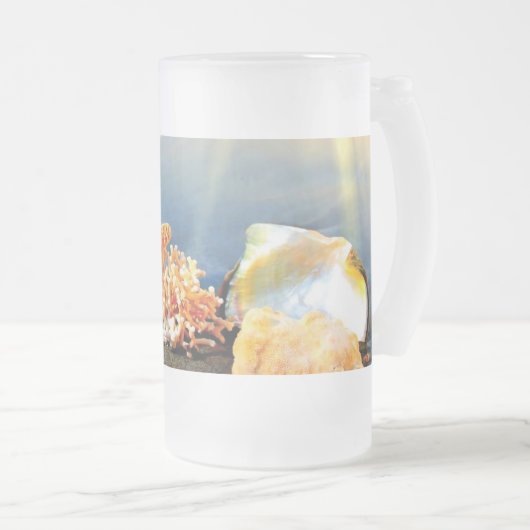 Muscheln und Seestern am Strand Mattglas Bierglas (VorderseiteRechts)