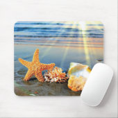 Muscheln und Seestern am Strand Mousepad (Mit Mouse)