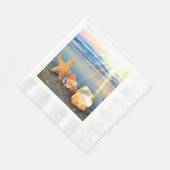 Muscheln und Seestern am Strand Serviette (Ecke)