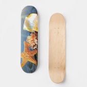 Muscheln und Seestern am Strand Skateboard (Vorderseite)