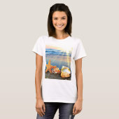 Muscheln und Seestern am Strand T-Shirt (Vorne ganz)