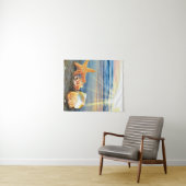 Muscheln und Seestern am Strand Wandteppich (Beispiel (Horizontal))