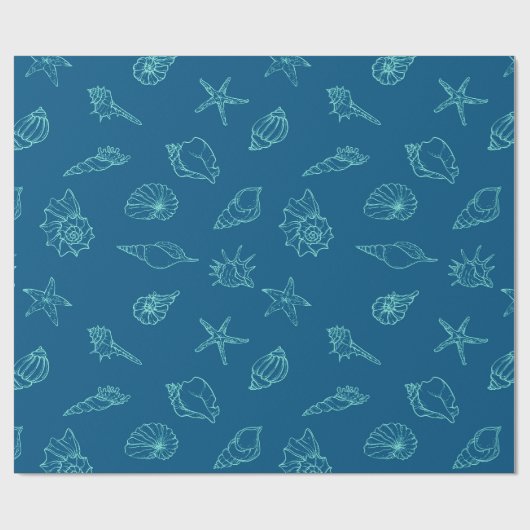 Muscheln und Seesterne Geschenkpapier (Flach)