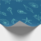 Muscheln und Seesterne Geschenkpapier (Ecke)
