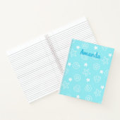 Muscheln und Seesterne Hellblaues Muster Notizblock (Innenseite)
