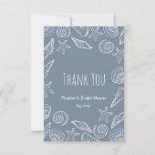 Muscheln und Seesterne Küste Dankeskarte (Vorderseite)