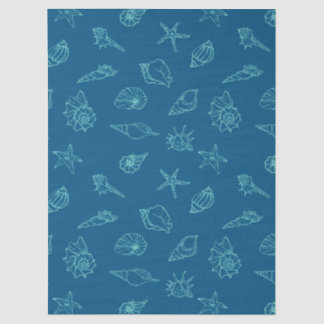Muscheln und Seesterne Seidenpapier