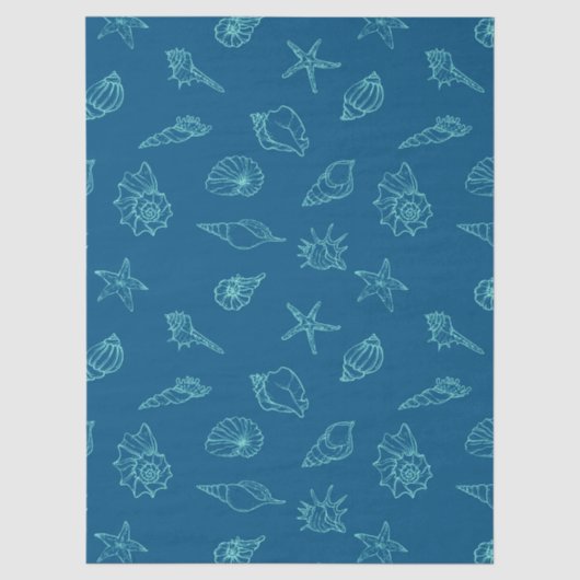 Muscheln und Seesterne Seidenpapier (Vorderseite)