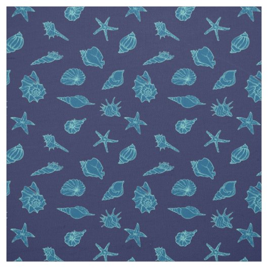 Muscheln und Seesterne Stoff (Muster)