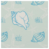 Muscheln und Seesterne Stoff (Nahaufnahme)
